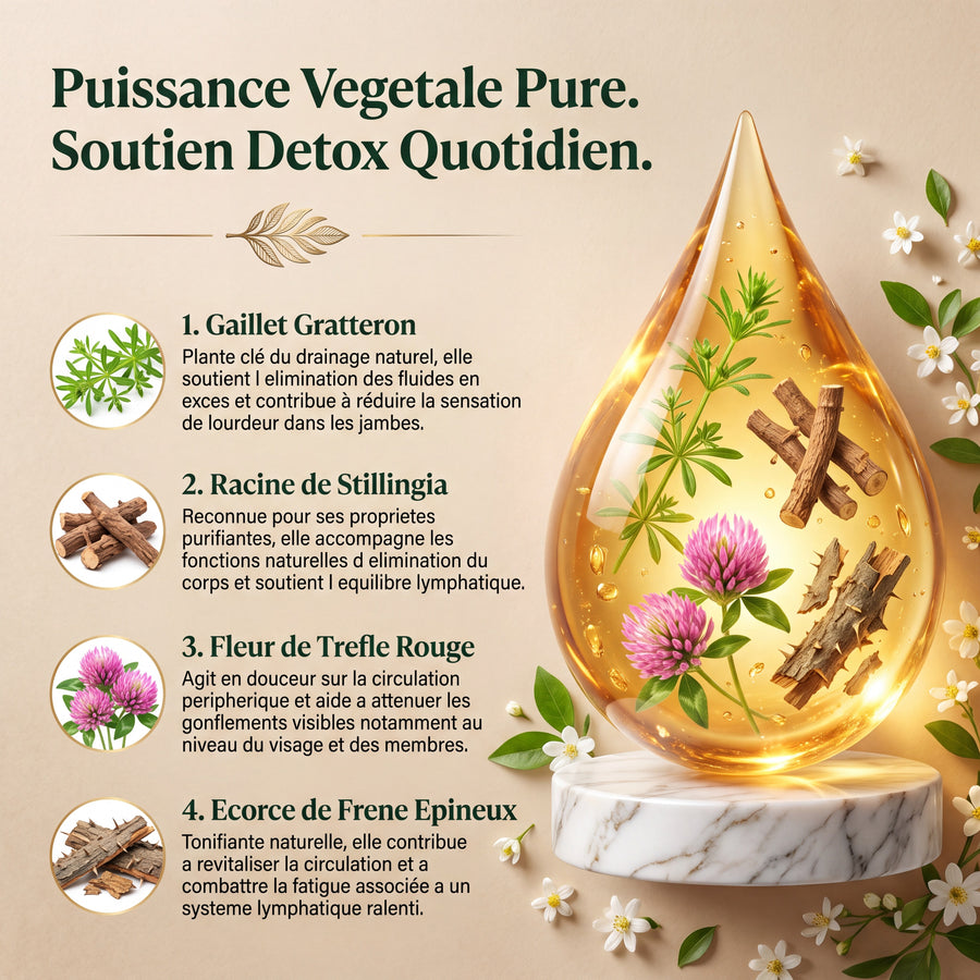 Les quatre plantes du complexe liquide de drainage
